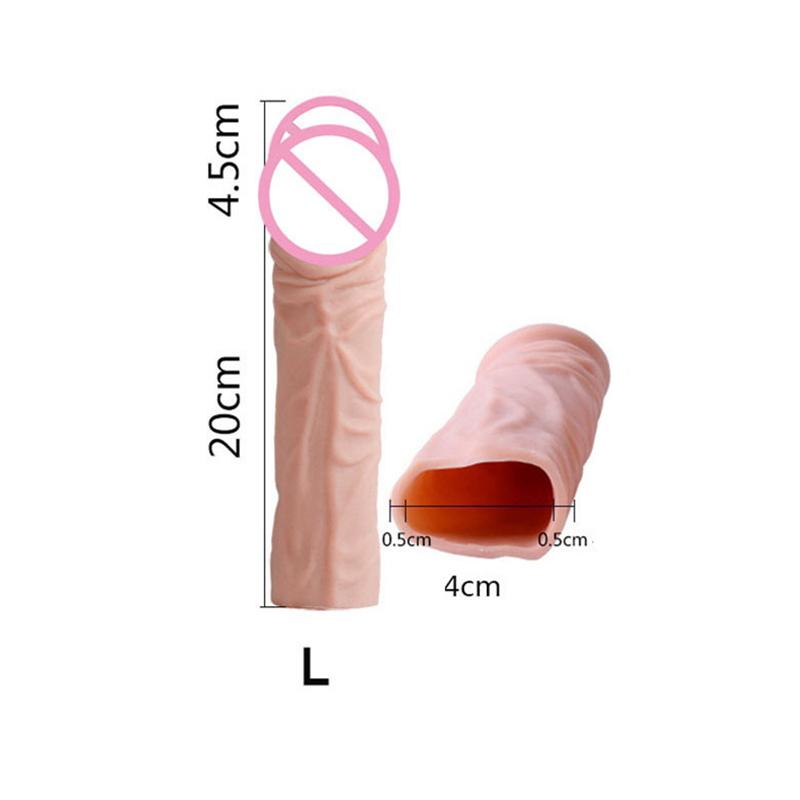 Reuse Condom Penis Extender For Men Condoms Adult Penis Sleeve Enlargement Cock Rings