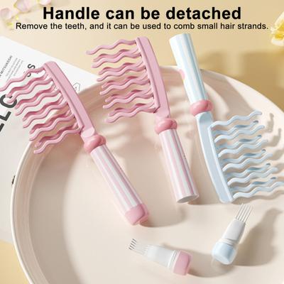 Curly Hair Wide Tooth Comb Curls Detangling Comb with Double Row Wavy Tooth Anti-static Home Salon Wavy Thick Long Hair Styling Comb