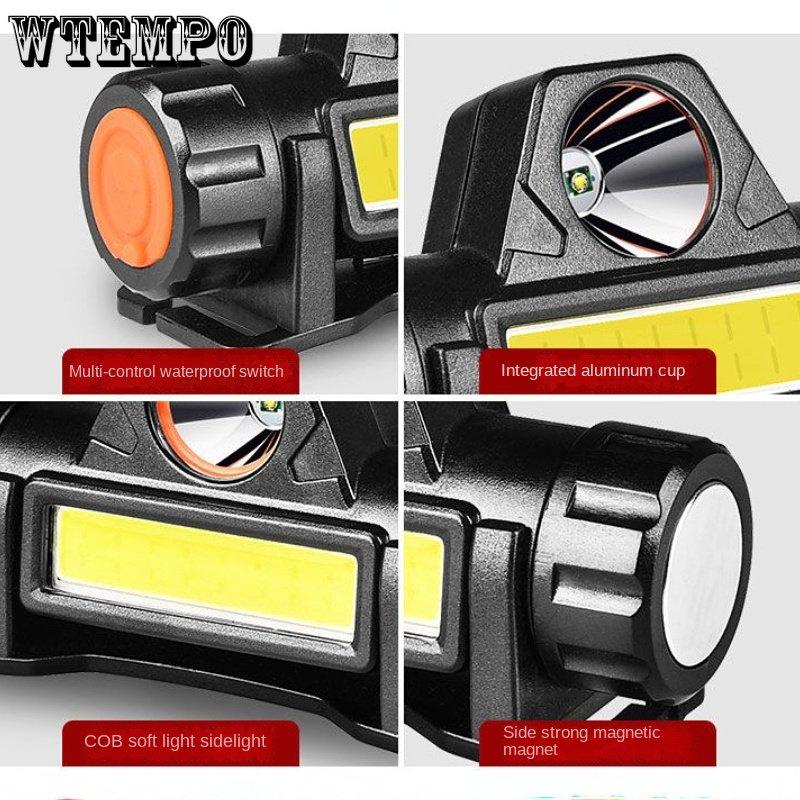LED Strong Light Headlamp Cob Headwear Outdoor Night Fishing Light Magnet Work Light Mining Light Waterproof Torch
