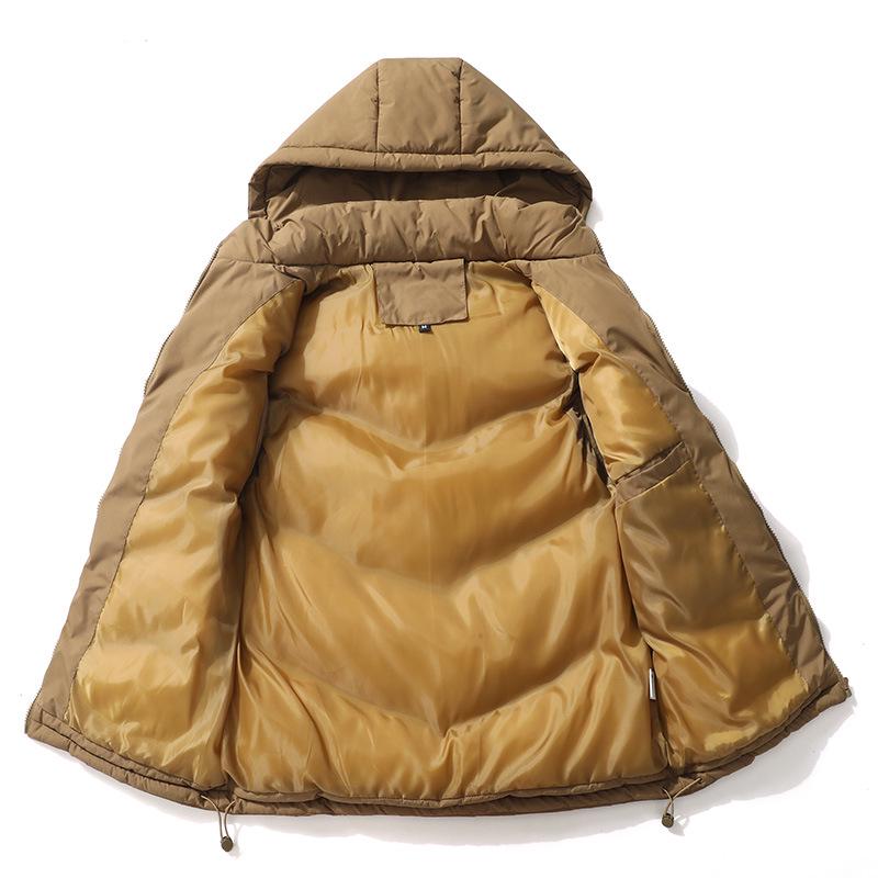 Gilet Matelassé Épais en Duvet et Coton pour Homme avec Col Montant - Vêtement d'Extérieur Automne/Hiver