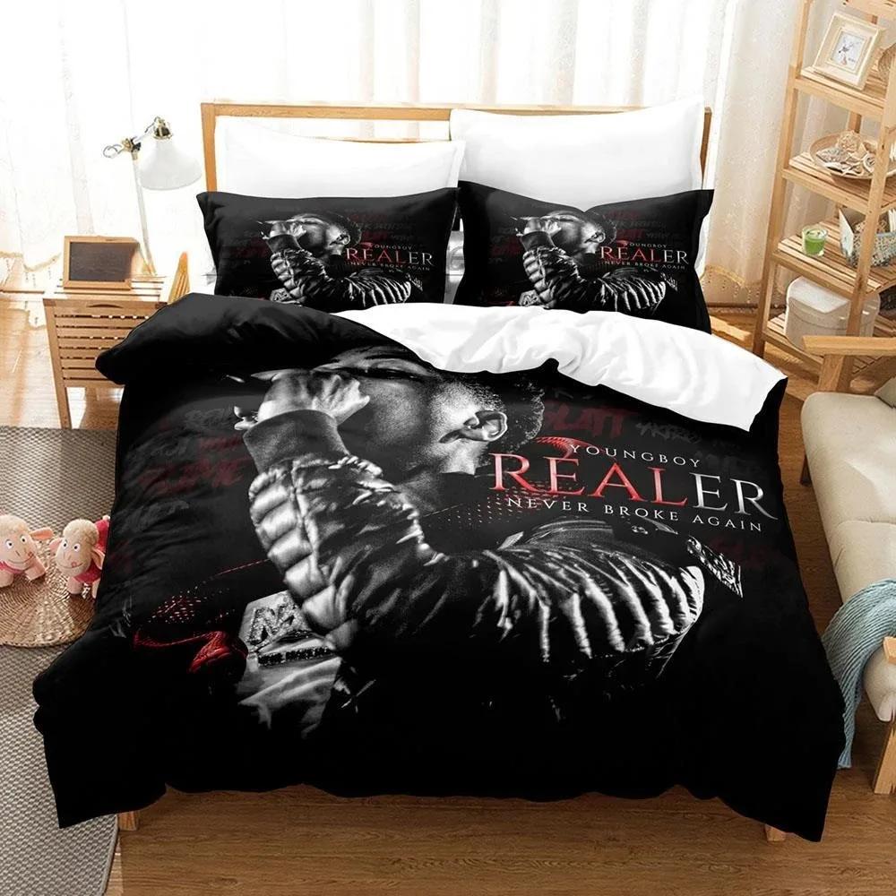Rap YoungBoy Never Broke Again Bettwäsche-Set Einzelbett Twin Full Queen King Size Bett-Set Aldult Kind Schlafzimmer Bettbezug-Sets 3D-Druck
