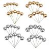 Mattgoldene und silberne Wunschkugel-Kuchenornamente - 5er-Set