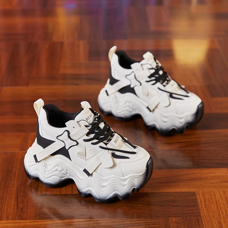 Thick-soled dad shoes women s spring and autumn new shoes increase in height and explosion 34