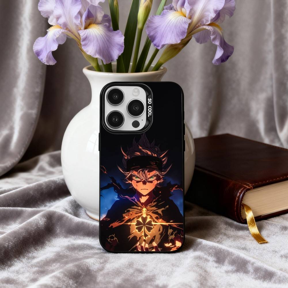 Anime Cool A-Asta B-Black C-Clover  Phone Case For iPhone17,16,15,14,13,12,11 Plus,Pro Max Black Candy Silver Phone Case