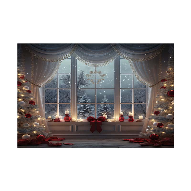 Indoor Window Sill Winter Snow Scene Children Shooting Background Cloth Background Wall Decoration Photo Cloth