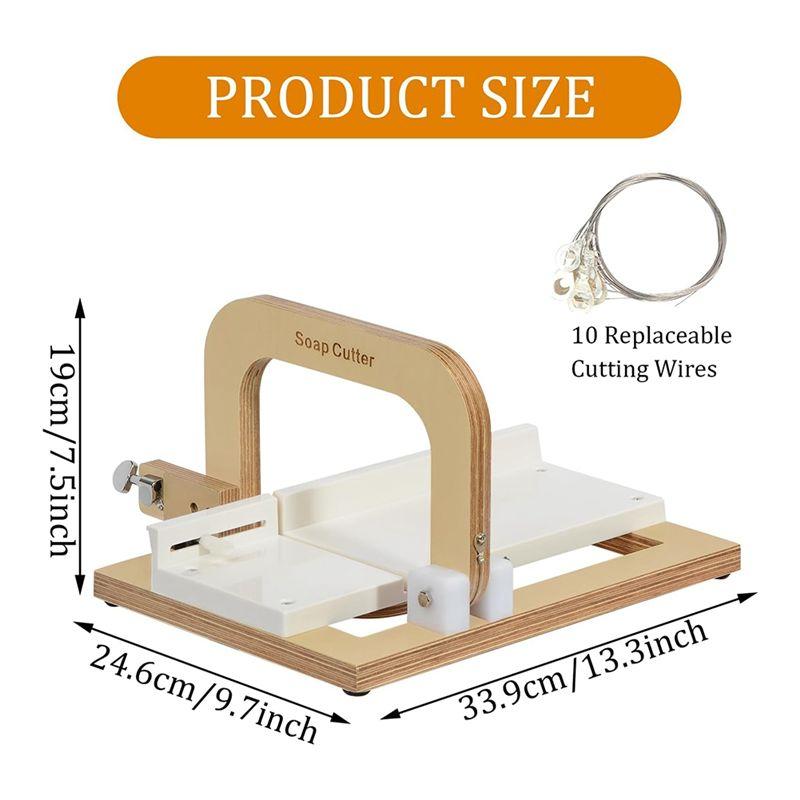 AEE4-Wooden Soap Cutter, Wire Soap Cutters Adjustable Stainless Steel Cutting Tool For Handmade Soap Loaf Candles Cheese
