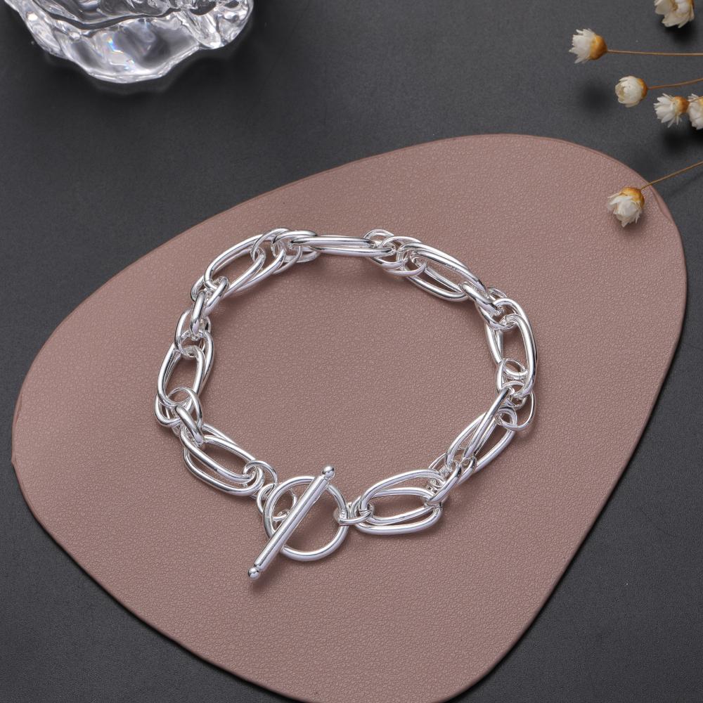 925 Sterling Silver Geometry Bracelets For Women Korean Lucky High Quality Bracelet Luxury Jewelry Accessories Jewellery