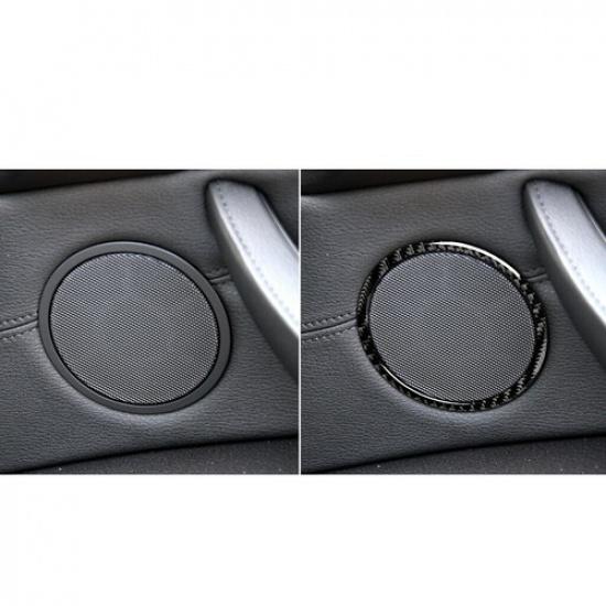 4Pcs Carbon Fiber Interior Door Speaker Cover Trim For BMW X5 E70 X6 E71 2008-13