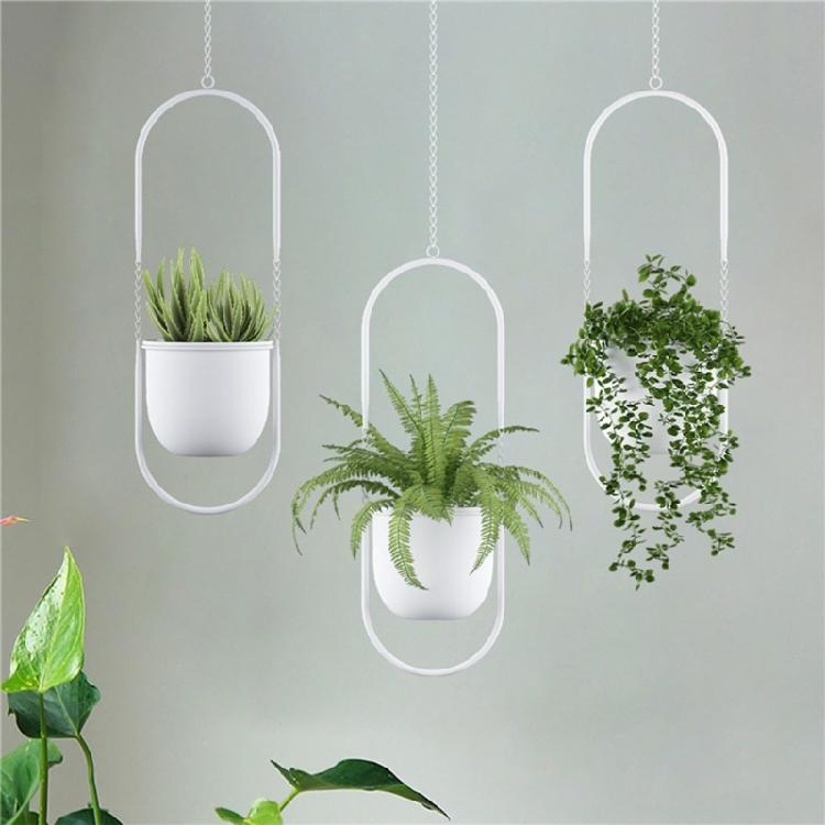 Minimalists Golden Hanging Planter With Adjustable Chain Corrosions Resistant for Home Office Decoration