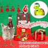 Chicken Outfits Christmas Santa Themed Christmas Pet Chicken Hat Scarf Set with Adjustable Chin Strap for Hen Hamster Rabbit
