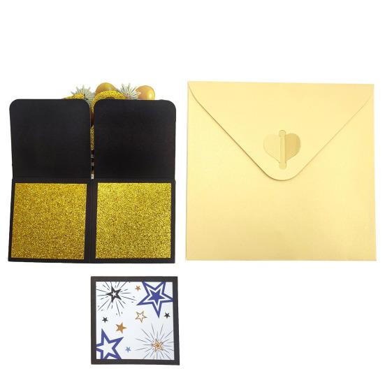 3D přání s obálkou lesklé zářivé barvy ručně vyráběné přáníčko s překvapením a překvapením jedinečný dárek k narozeninám