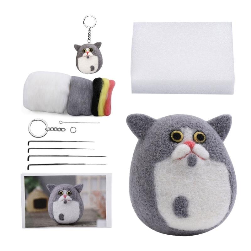 Wool Felt for Beginners DIY Needle Felting Kits Handmade Dolls Tool Art Crafts