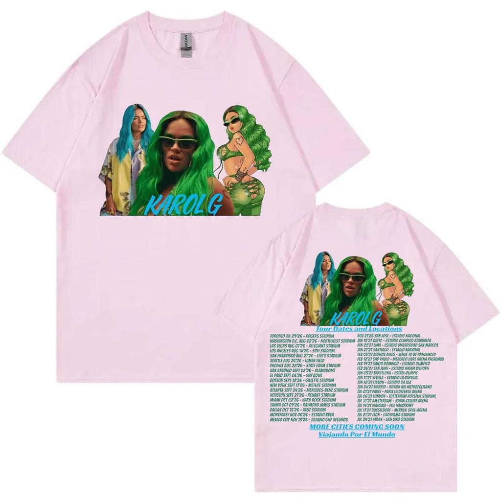 Singer Karol G Tropicoqueta Tour 2026 Tshirt High Quality Fashion Short Sleeve T Shirt Unisex Unisex Casual Loose Cotton Tshirts