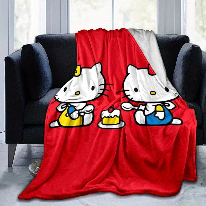 

1pc. Hello Kitty Plush Blanket - Cute Cartoon Design for Home, Office, Outdoor Use, Gift Idea, Suitable for Al 100x150cm