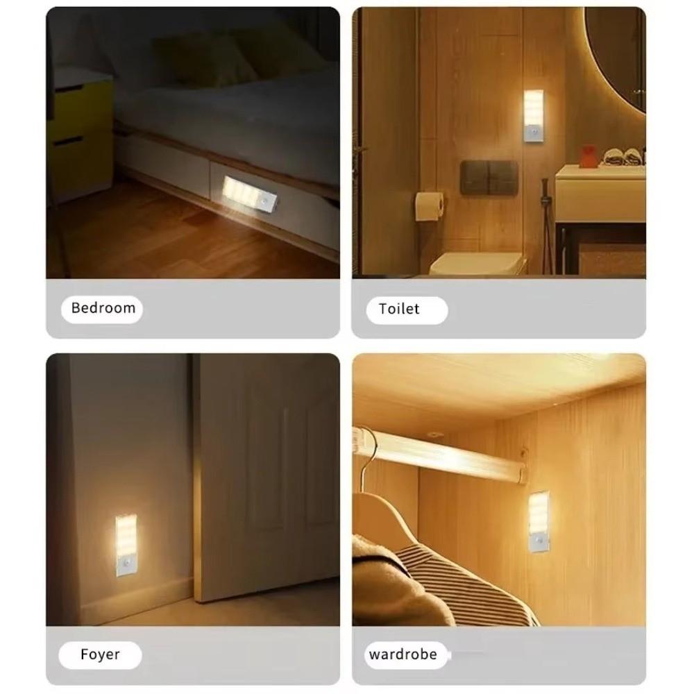 Rechargeable LED Induction Night Light Motion Sensor Body Sensor Night Light Cabinet Lamp  Closet