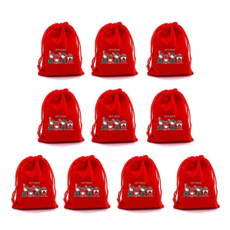 10Pcs Practical Drawstring Storage Pouches Jewelry Packaging Case for Holiday