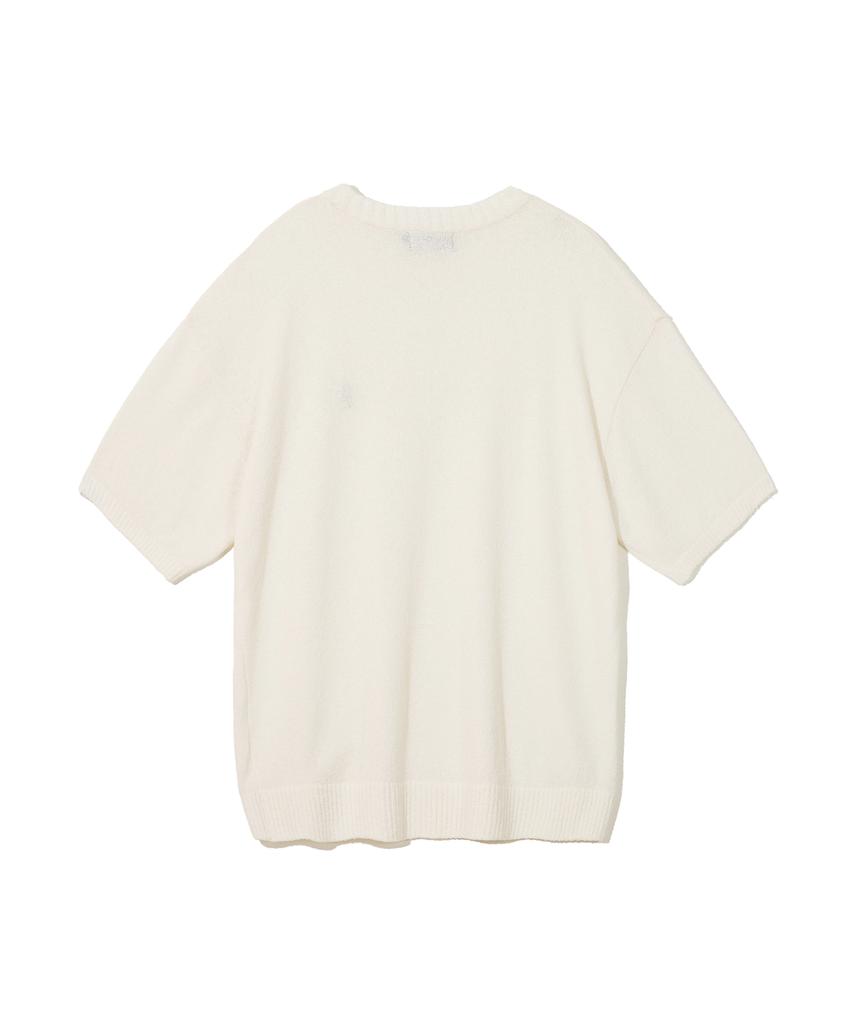 YALE [Cool] Heritage Dan Round Neck Boucle Ss Kint Ivory
