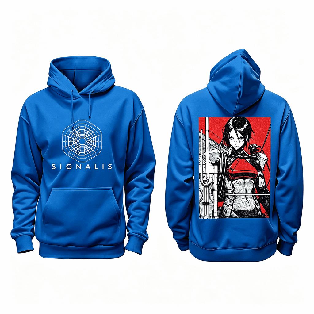 SIGNALIS Elster Replika Graphic Hoodie Unisex Casual Pullover Sweatshirt Horror Game Fans Long Sleeve Loose Streetwear Hooded Tops Men Women