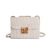 Fashion Wheat Ear Woven Shoulder Small Square Bag New Simple and Elegant Hard Messenger Solid Color Women's Bag
