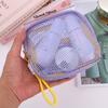 Macaron Colored Mesh Storage Bag with Hanging Rope, Suitable for Storing Lipstick, Headphones,toys,bathroom Grooming,and Storage