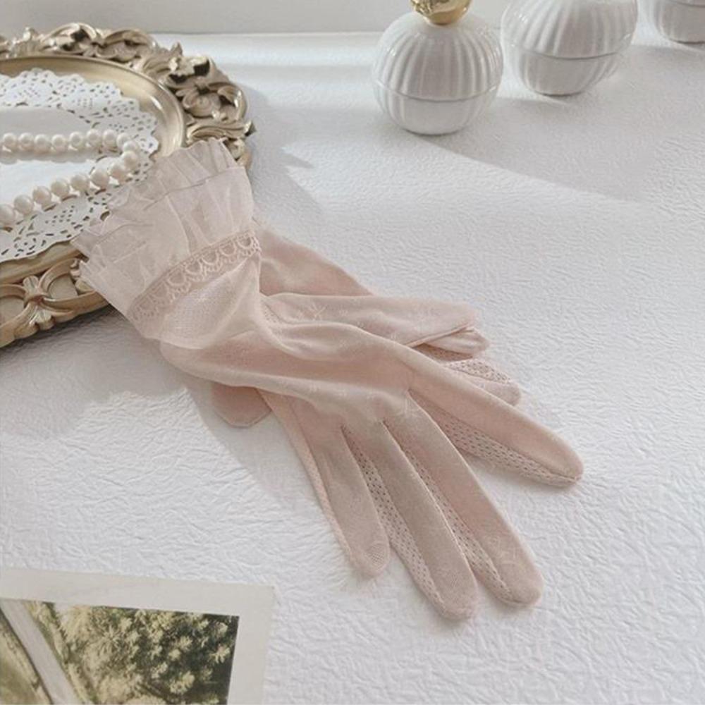 Breathable Touch Screen Gloves Lace Thin Anti Slip Women Mittens UV Protection Sun Protection Cycling Driving Riding Glove
