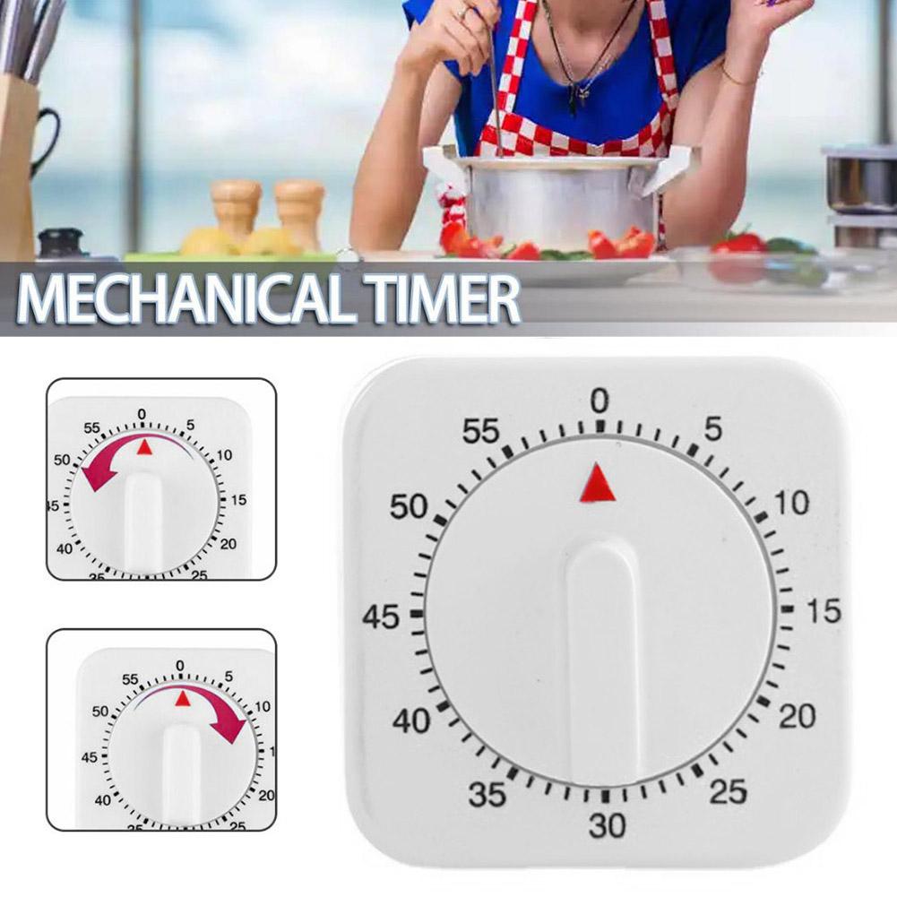 Countdown Alarm Reminder Cooking Tools Mechanical Timer Square Kitchen Time Management For Kitchen 60 Minutes Kitchen Timer