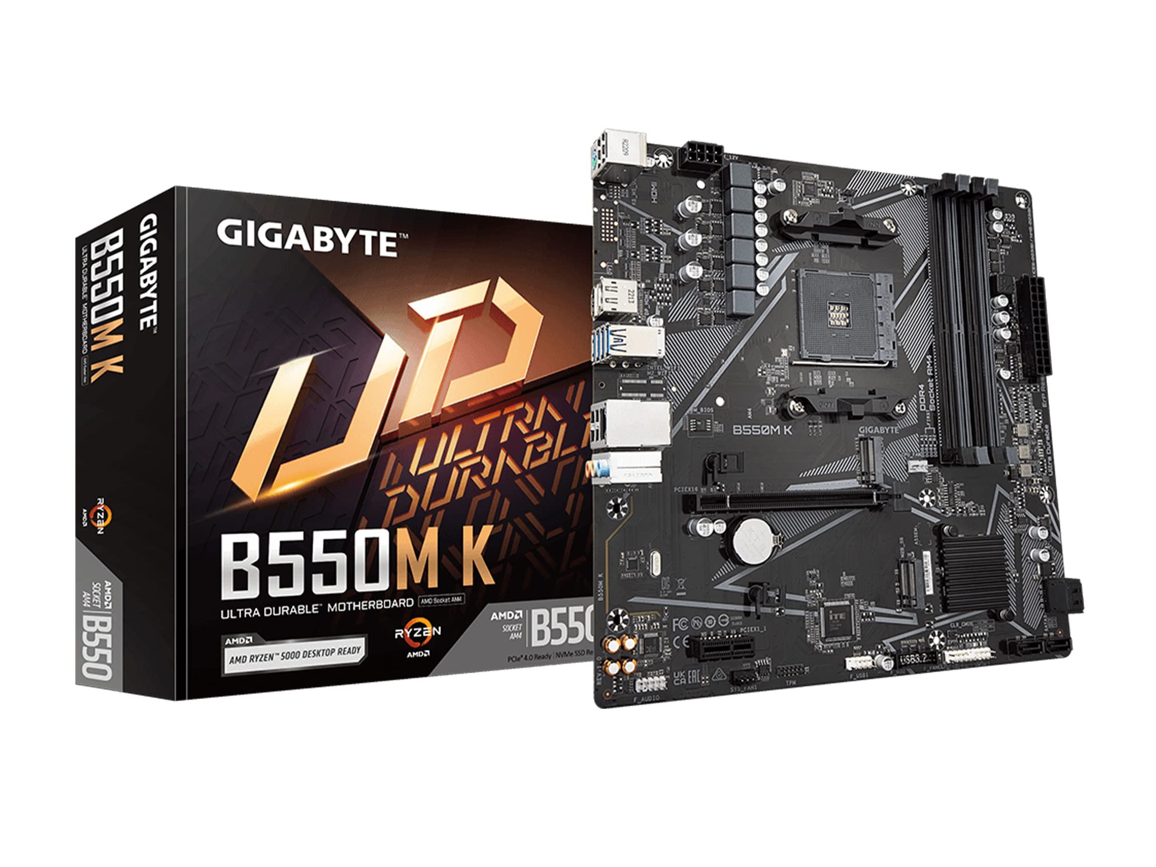 

Материнська плата GIGABYTE B550M K MicroATX B550 MB6135 [Чіпсет AMD]