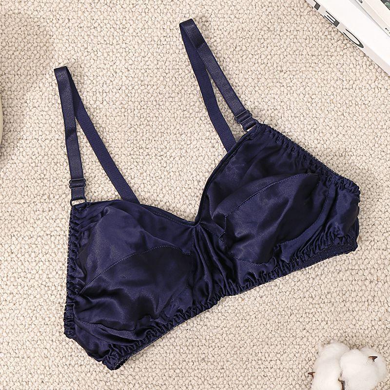 Thin Silk Sponge Bra Plus Size Wired Seamless Underwear Lace Breathable Brassiere