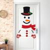 Christmas Door Window Stickers Felt Cloth Cartoon Snowman Santa Claus Elk Wall Sticker For Winter Xmas New Year Decoration Decal