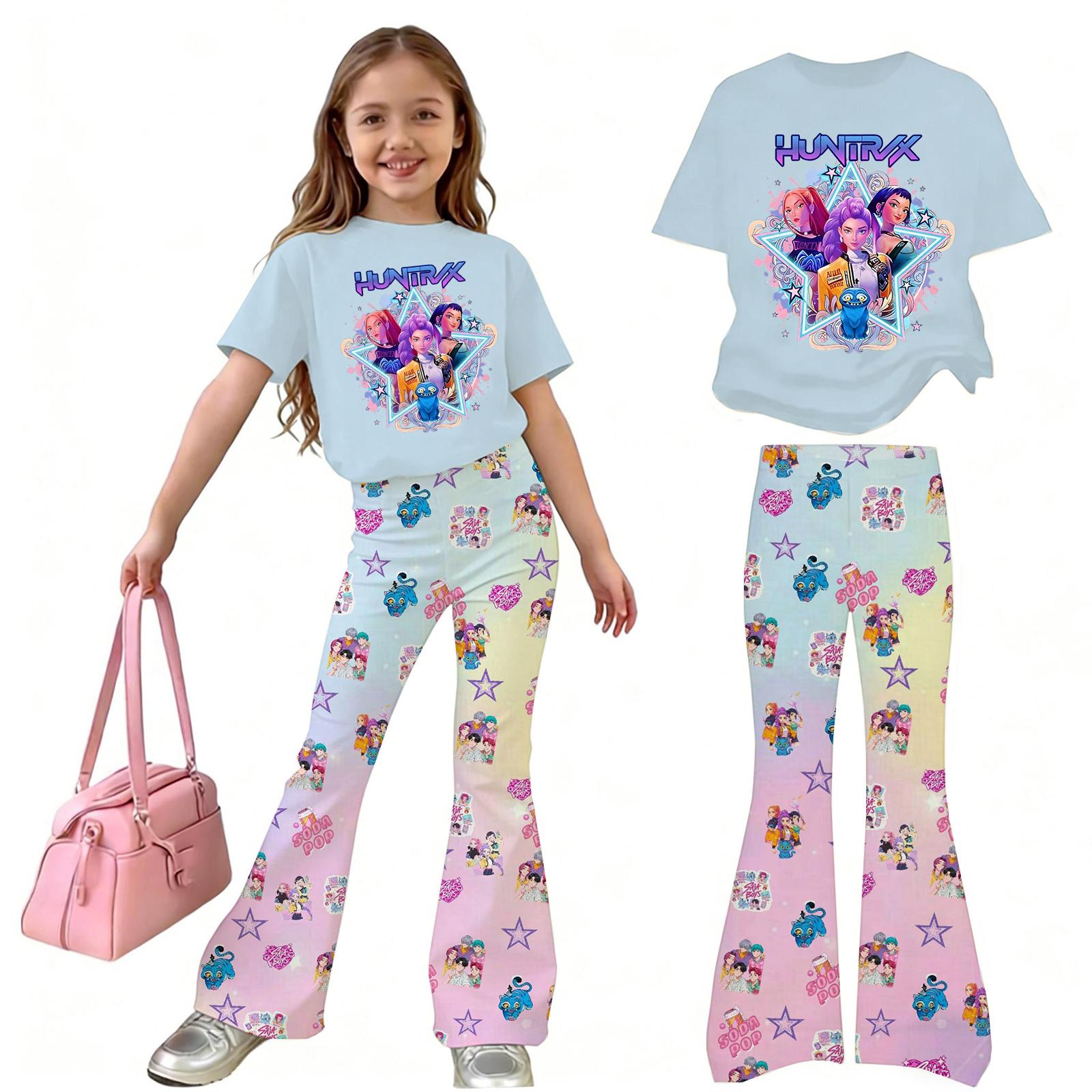 

Children s Leisure Stripe Short Sleeve Round Neck T-Shirt and Shorts Set 160