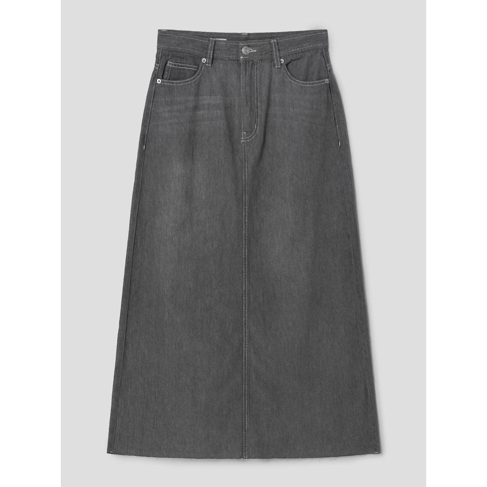 8SECONDS Lightweight Denim Long Skirt Light Gray (324727Lpf2)