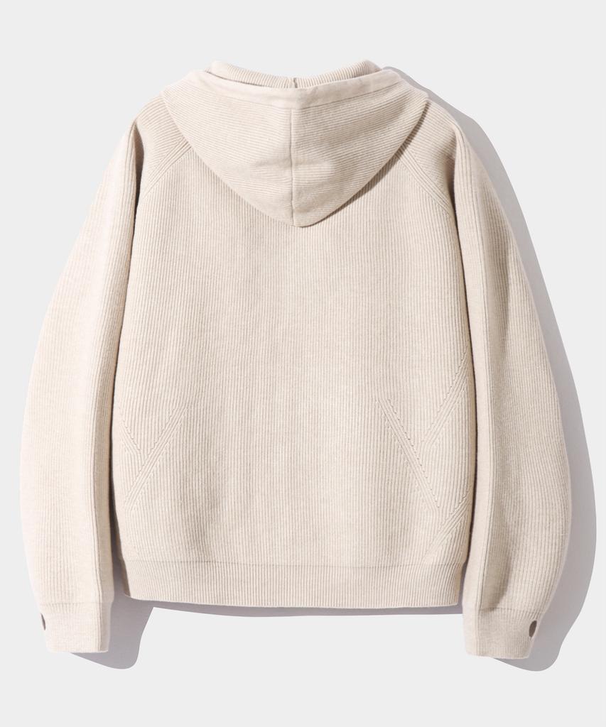 Dimiteulibeullaeg 2Way Heavyweight Hacci Knit Zip-Up Hoodie_Oatmeal