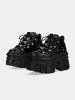 Fashion 2025 New Punk Women Platform Ankle Boots Female's Rock Round Toe Lace Up Fashion Retro Chunky Shoes Metal Decor Short Boots