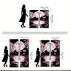 Light Filtering Black Pink Sakura Full Moon Curtains Hd Print Carnival Theme Living Room Bedroom Study Round Pocket Top Curtain Polyester Washable