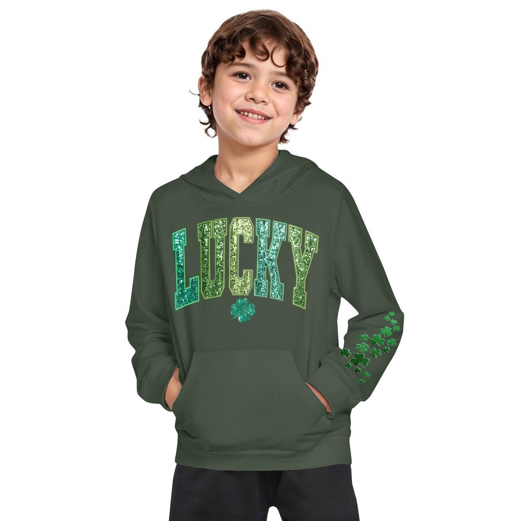 Chlapecká ležérní módní mikina s dlouhým rukávem a kapsou