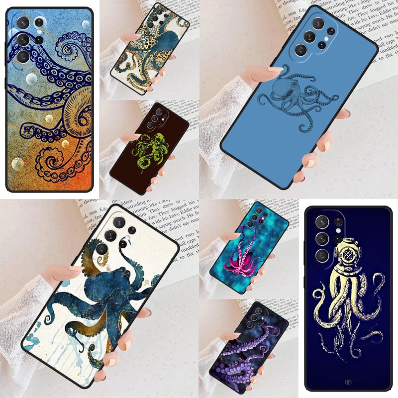 Marine Life Ocean Octopus SOFT Cell Phone Case for Samsung Galaxy S26 Ultra S25 S24 S23 S22 S21 S20 Note10 Cover