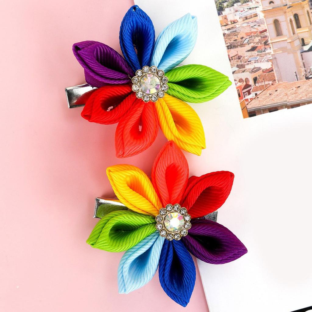 Girls Hair Clip Rainbow Women Kid Hairgrips Colorful Headdress Barrettes Rainbow Shape Sweet 2000s Girls Hairpins