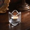 Talos Cam Mum Mumu Tutucu, Kristal Berraklığında Kalınlaştırılmış Camlı Düzensiz Dalgalı Tealight Fincanı, Yatak Odası Oturma Odası İçin Minimalist Romantik Masa Dekoru
