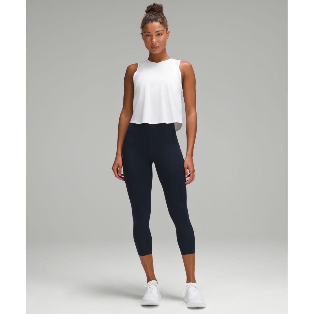 Lululemon Fast And Free High Rise Crop 23  Pockets  Updated True Navy