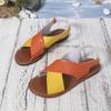 New Color Matching Cross with Flat Sandals Women Wear Large Size Velcro Beach Cool Slippers Wish