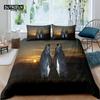 Luxury 3D Penguin Bedding Set Kids Duvet Cover Pillowcase Queen King Size EU US AU UK Home Living