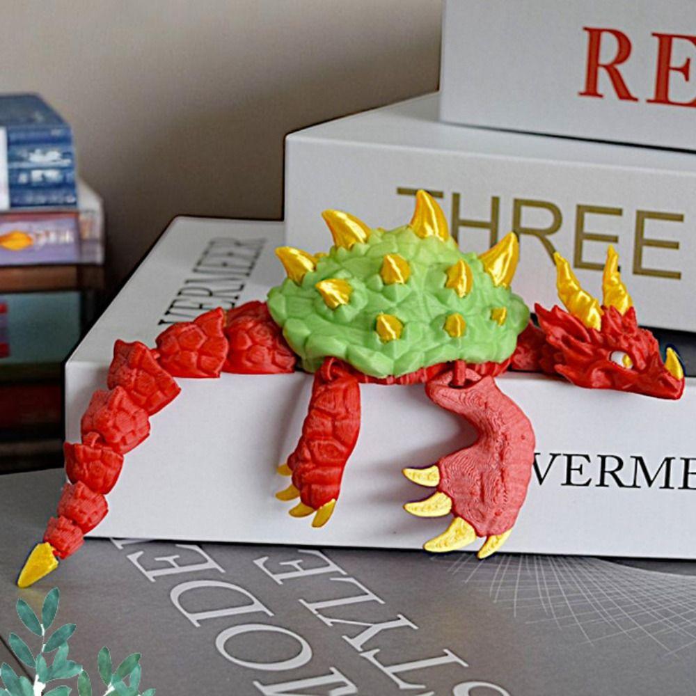 Big Eyes 3D Printed Dragon Turtle Model Realistic Design Plastic Material Articulated Dragon Turtle Doll Creative Sculpture