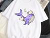 Women Y2K Fashion T Shirt Casual Loose Fit Tee with Cute Cartoon Whale Graphic Harajuku Style Top Daily Streetwear Oversized