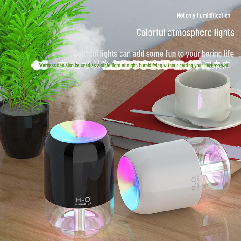 Portable USB Colorful Cup Humidifier: Compact, Silent, Large Mist Volume, Ideal for Home, Office, or Car.