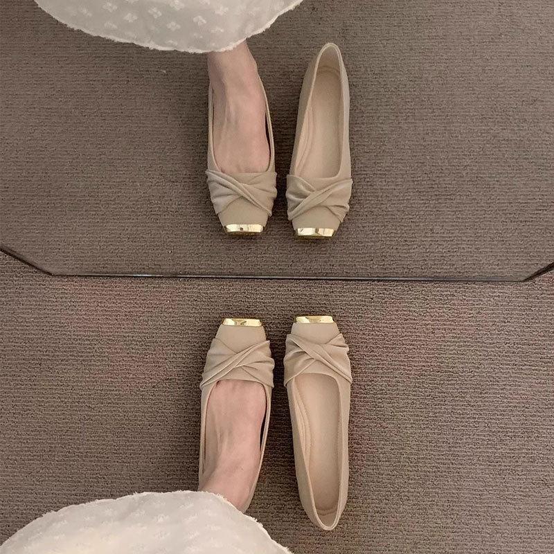 Flat-bottomed Temperament Gentle Senior Commuter Single Shoes Women's Shoes 2025 New Spring French Square Head Mary Jane Ladyshoes