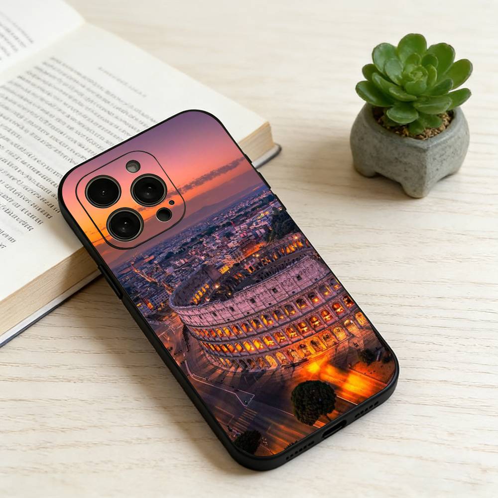 

The Colosseum, Rome Phone Case For iPhone 17, 16,15,14,13,12,11 Plus,Pro Max, Others Soft Black Cover iPhone16