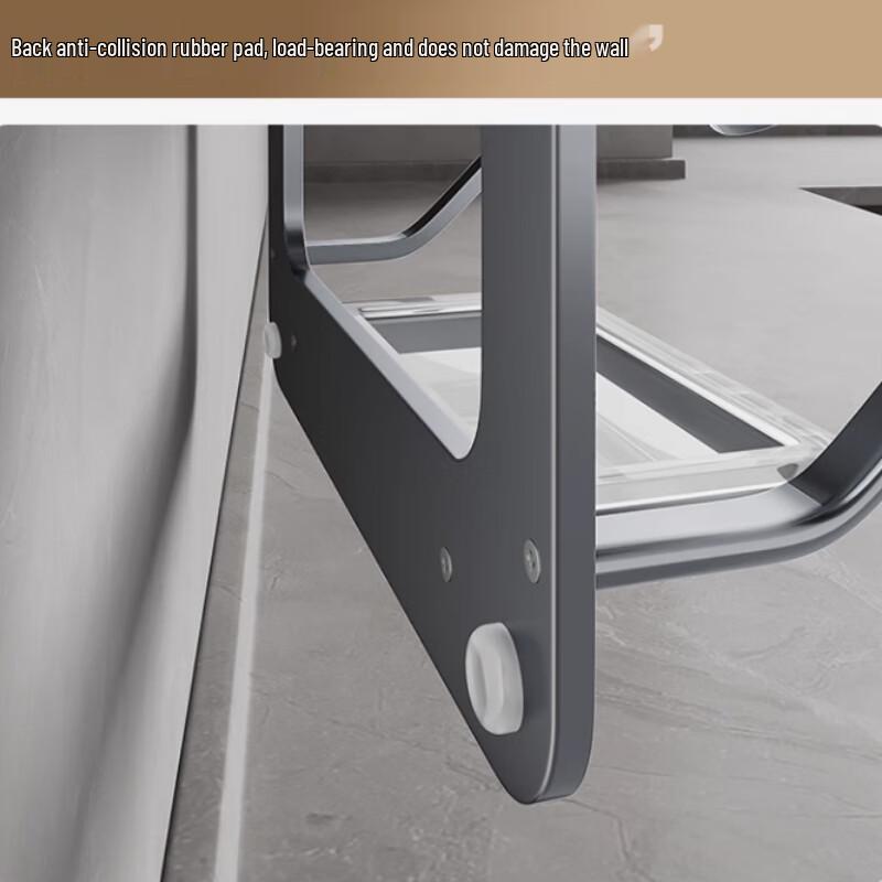 60cm No-Drill Wall-Mounted Kitchen Storage Rack with Chopstick/Knife Holders & 6 Hooks