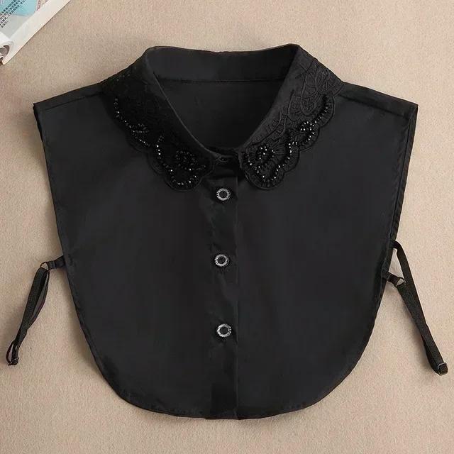 Damen Spitze Abnehmbarer Kragen Vintage Einfarbig Falscher Kragen Revers Bluse Top Verstellbar Frauen Damen Falscher Blusenkragen