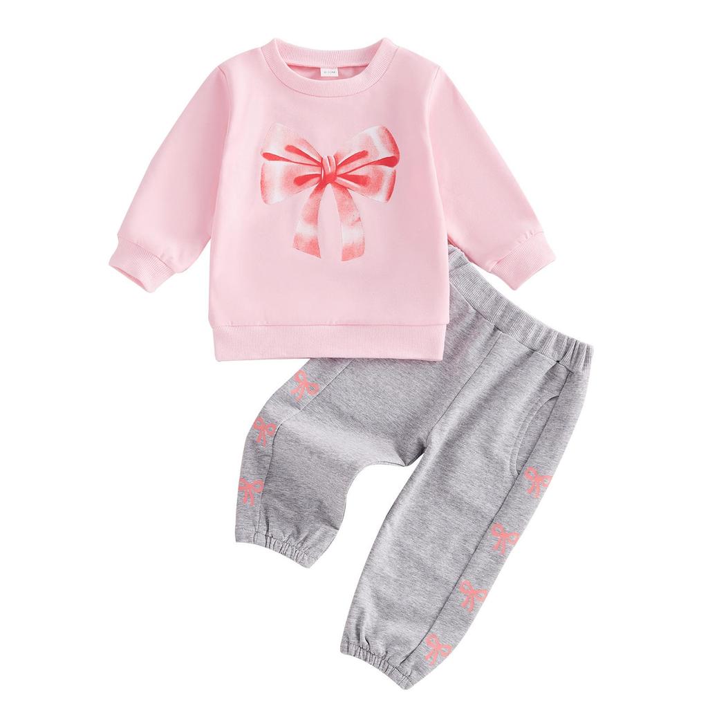 Butterfly Bow Hoodie & Pants Set for Girls