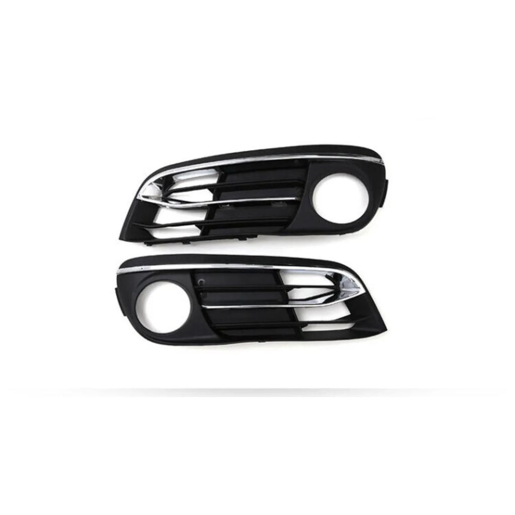 Pair Front Bumper Fog Light Chrome Grill Grille Trim Panel For BMW F10 F11 F18 525d 528i 535i 2014-2016 51117331737 51117417785